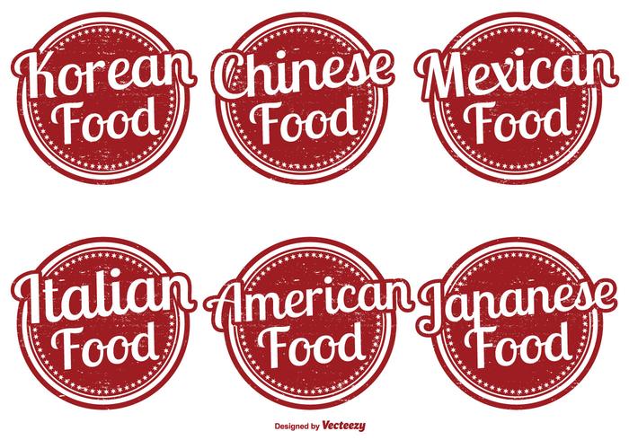 Assorted Food Label Set vector