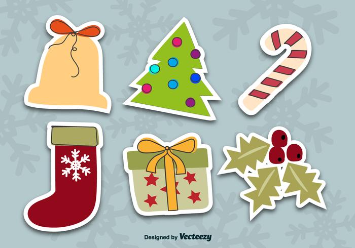 Christmas stickers vector