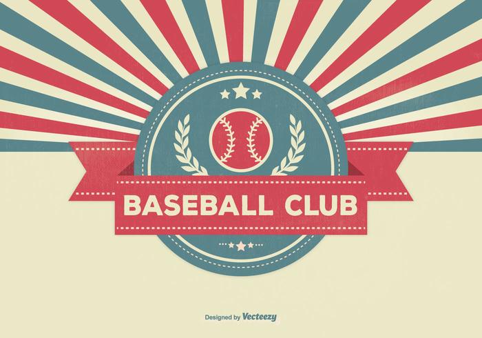 Ilustración de club de béisbol estilo retro vector