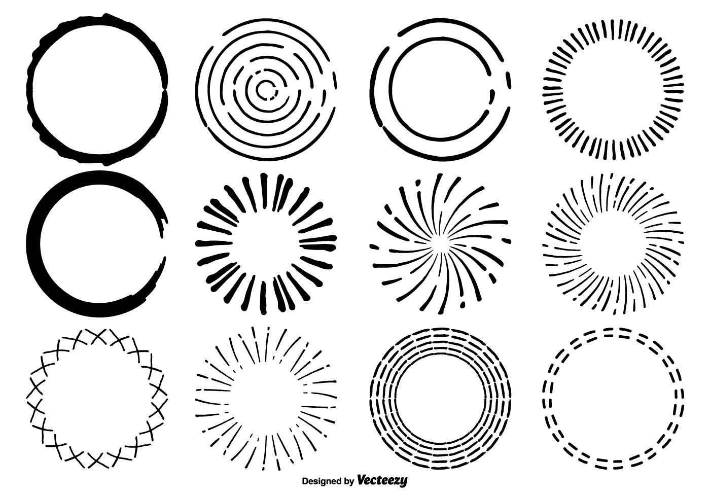 Hand Drawn Circle Shape Set Download Free Vector Art, Stock Graphics
