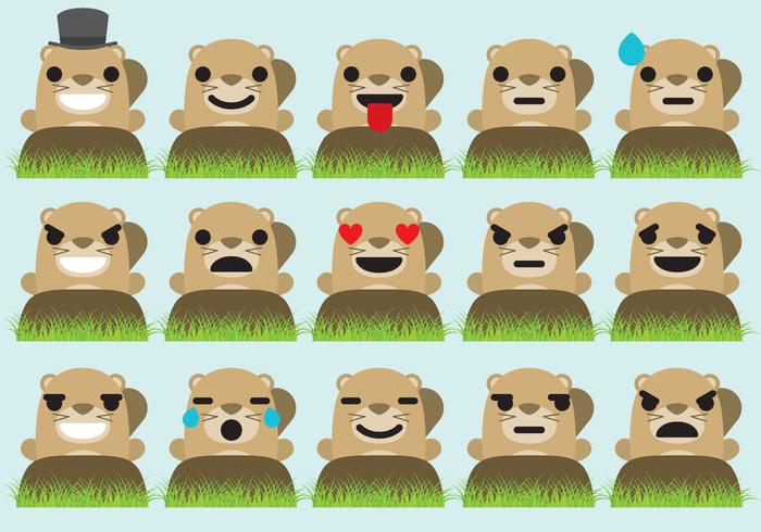 Emoticones de Groundhog vector