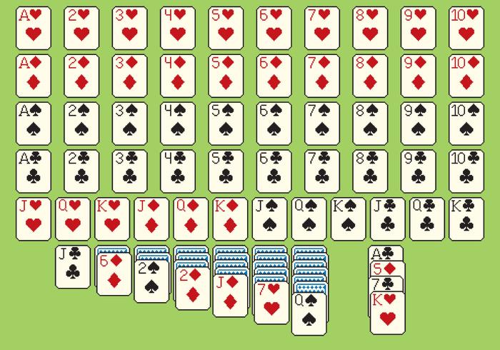 Solitare Cards Pixel Style vector