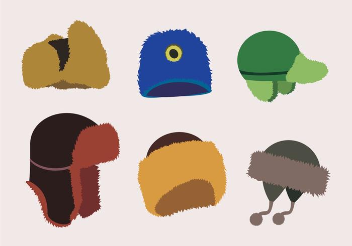 Stylish Fur Hats vector