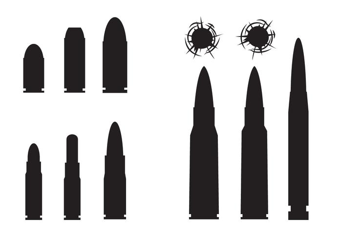 Free Bullets And Bullets Hole Vector