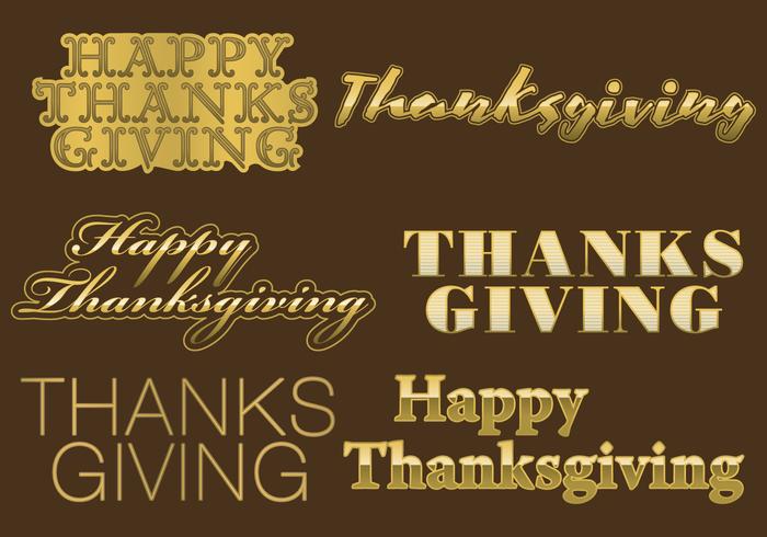 Thanksgiving Golden Titles vector