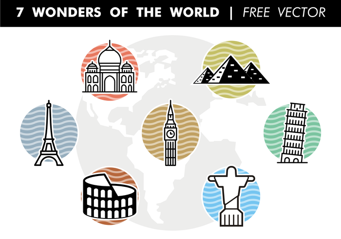 7 Maravillas del Mundo Vector Gratis