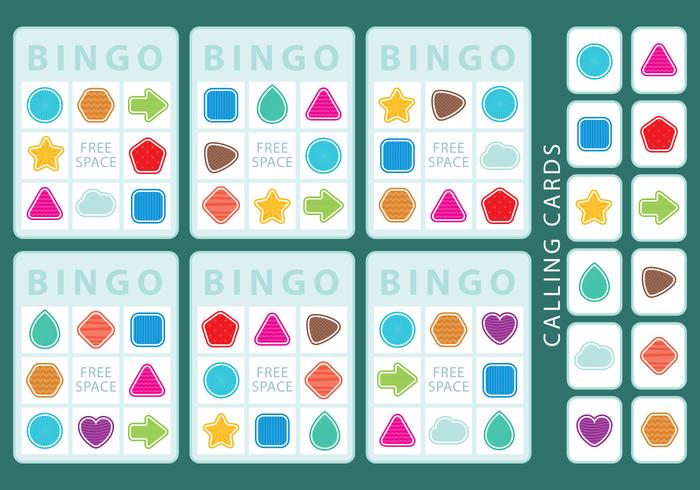 Shapes Bingo Tarjetas vector