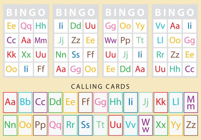 Characters Bingo Cards vector