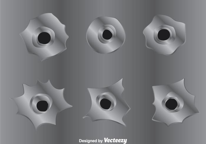 Bullet Hole On Metal Background vector