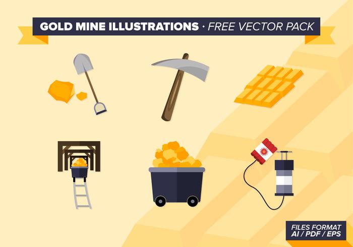 Gold Mine Illustrations Free Vector Pack Gold Mine Illustrations Free Vector Pack