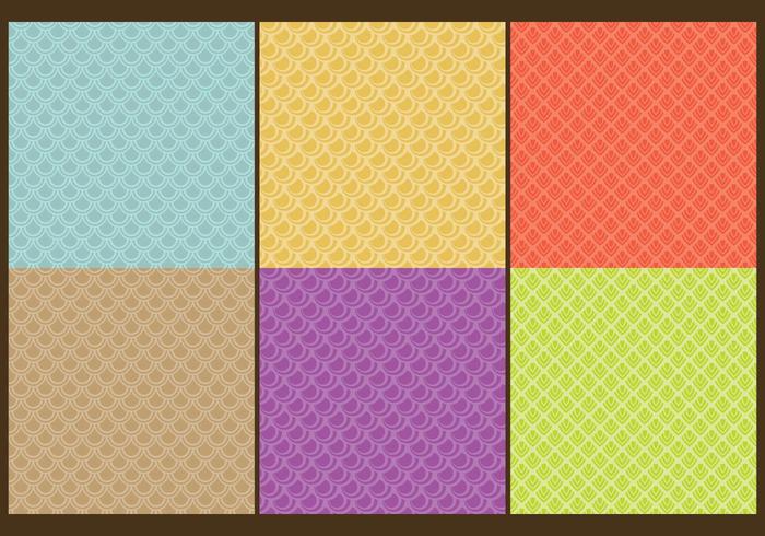 Fish Scale Patterns Line vector