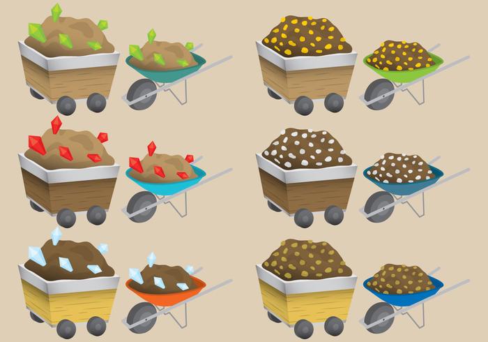 Mining Tools And Minerals vector