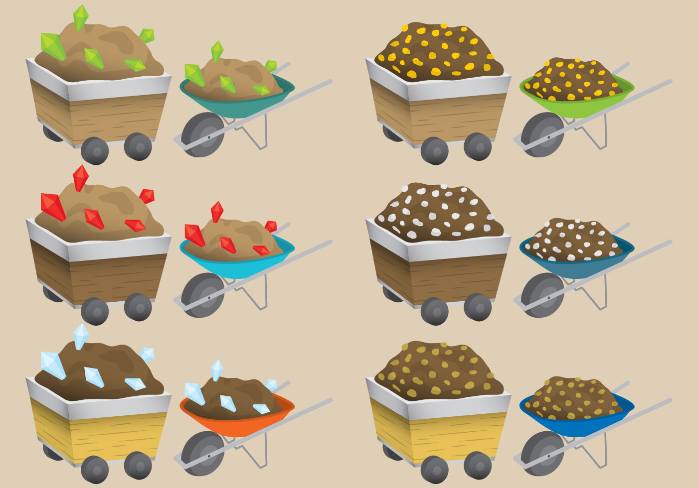 Mining Tools And Minerals - Download Free Vector Art 