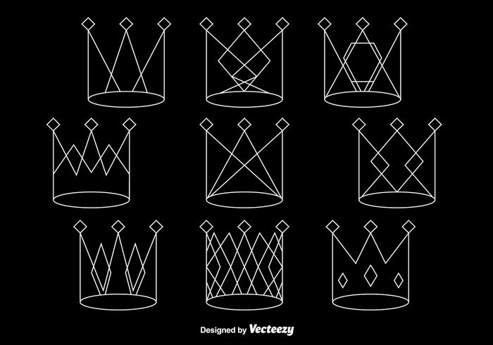 White line crowns vector