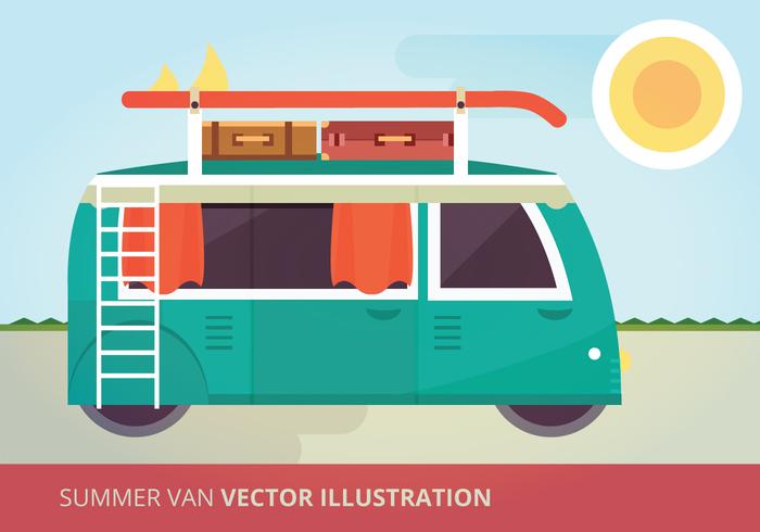 Summer Van Vector Illustration