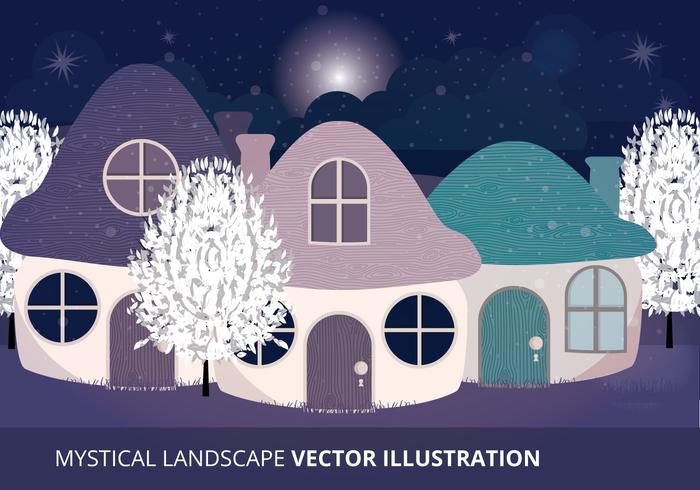 Paisaje místico ilustración vectorial vector