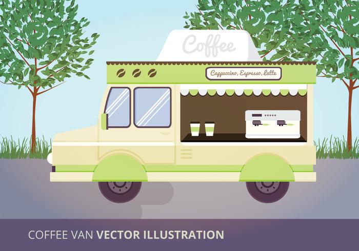 Coffee Van Vector Illustration