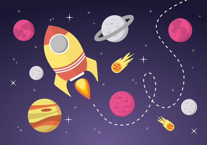 Space Landscape Vector Background