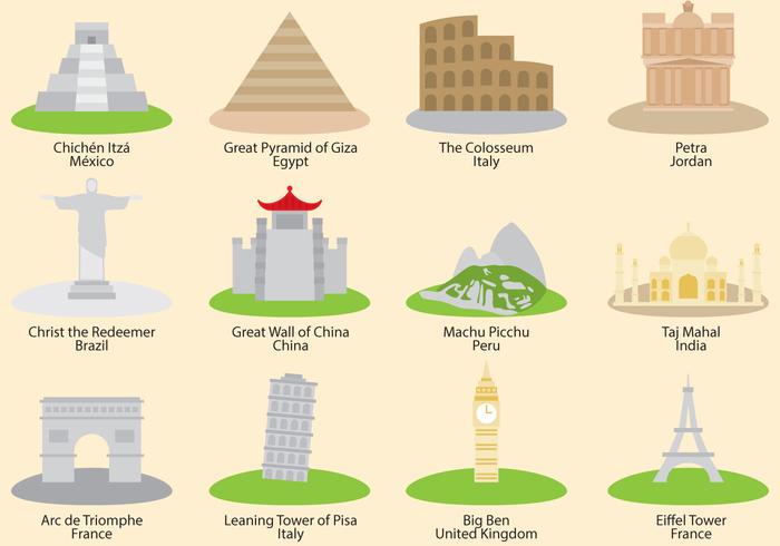 Wonders Of The World Vector Icons