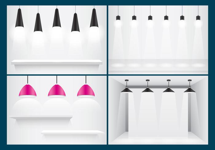 Hanging Lights And Shelves vector