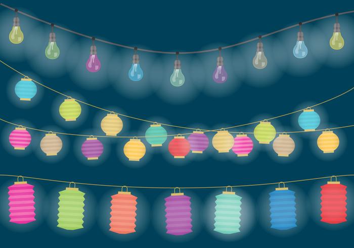 Luces colgantes decorativas vector