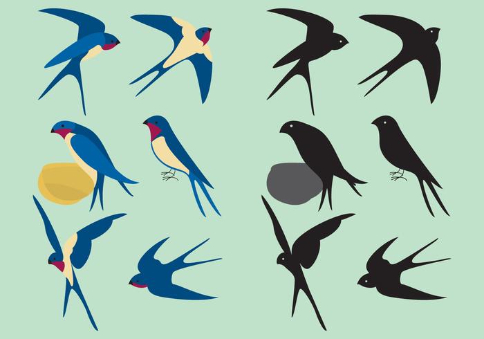 Colorful Swallows vector