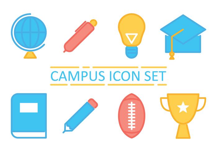 Iconos de la línea del campus vector