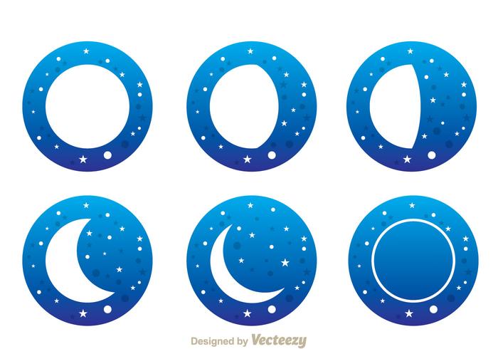 Luna Con Estrellas Iconos vector