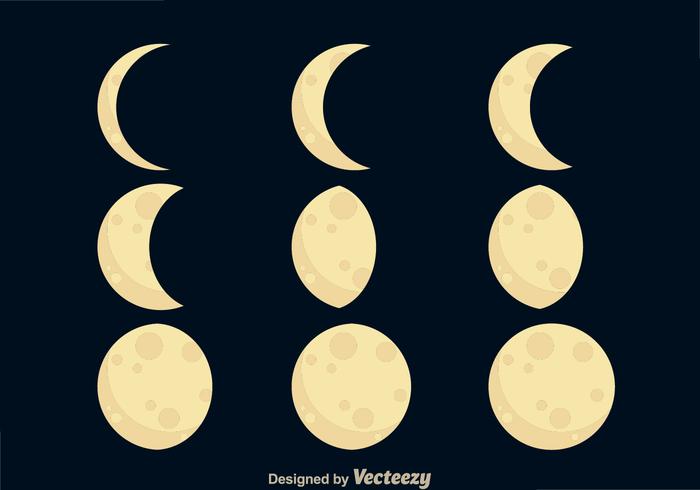 Iconos de las fases de la luna vector