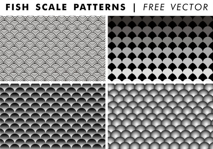 Fish Scale Patterns Free Vector