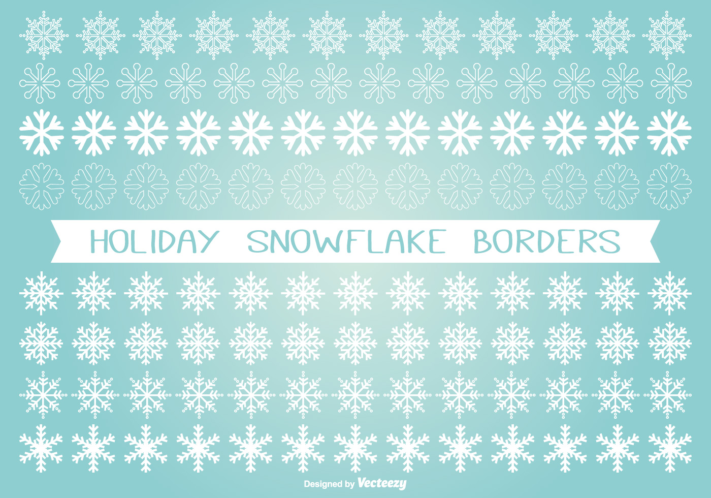 Download Holiday Snowflake Border Set - Download Free Vectors ...