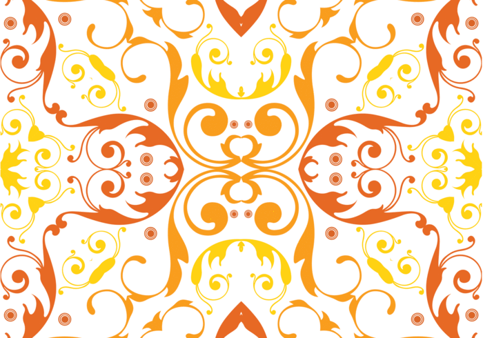 Orange floral pattern vector