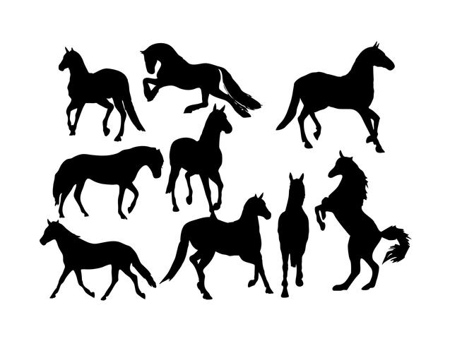 Free Horses Silhouette Vector