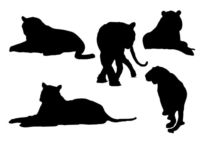 Free Tiger Silhouettes Vector