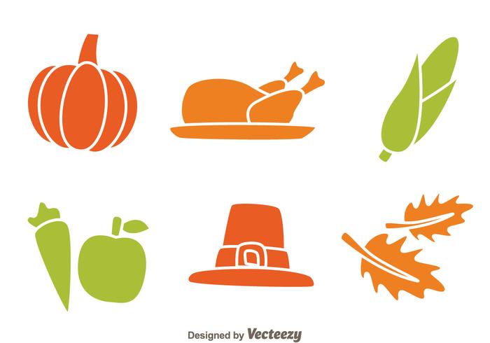 Thanksgiving Icons Isolated vector
