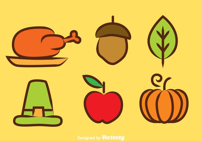 Thanksgiving Colors Icons vector