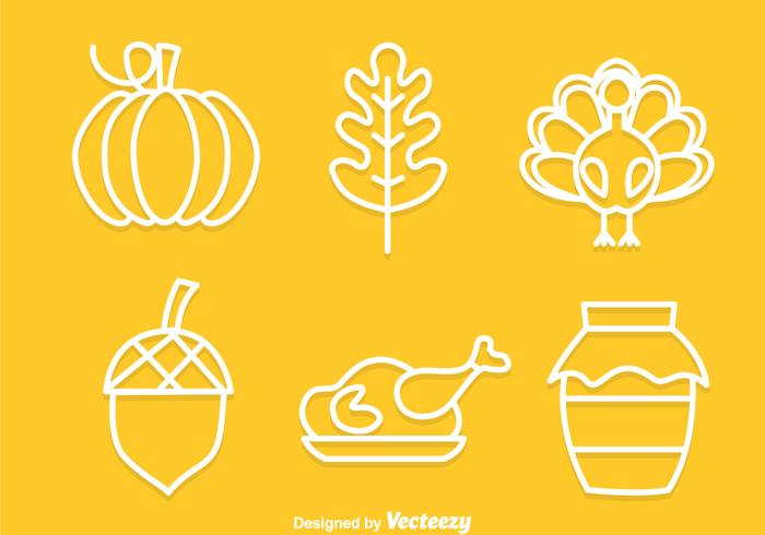 Thanksgiving Outline Icons vector