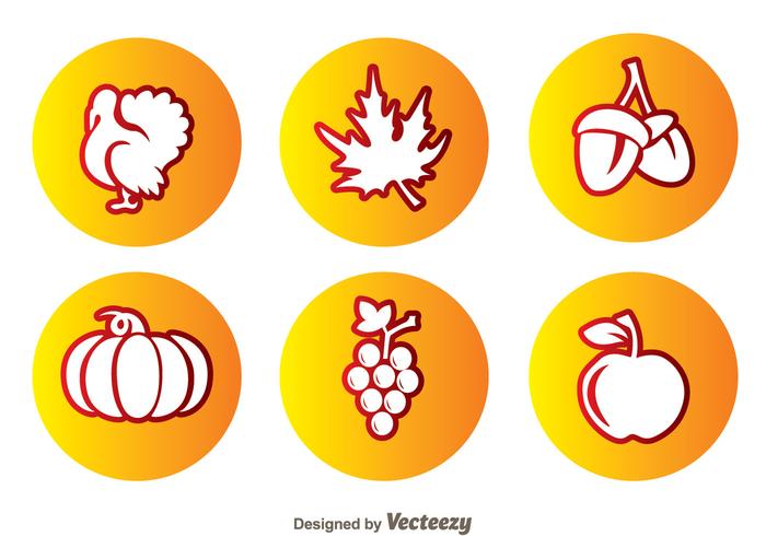 Thanksgiving Circle Icons vector