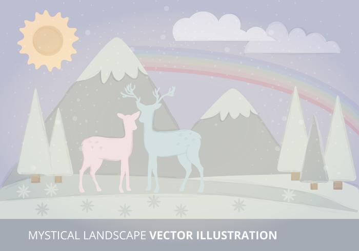 Paisaje místico ilustración vectorial vector