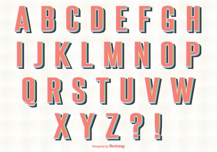 Retro Style Alphabet Set vector