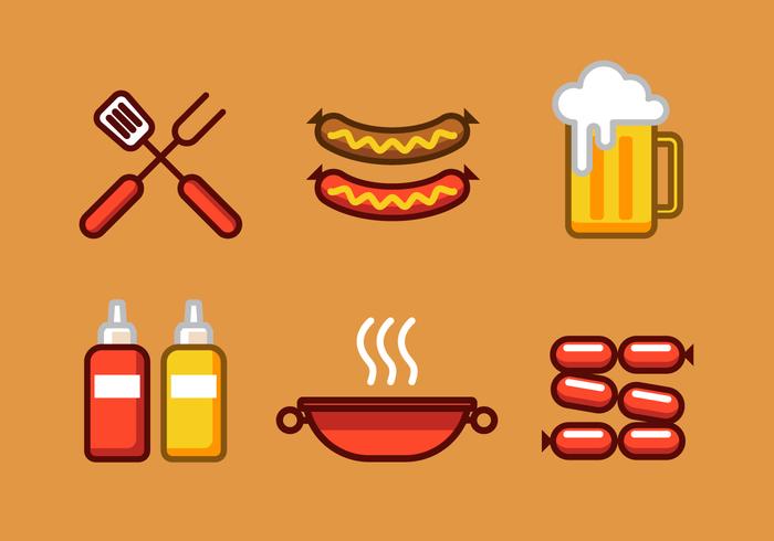 Vector Bratwurst Illustration Set