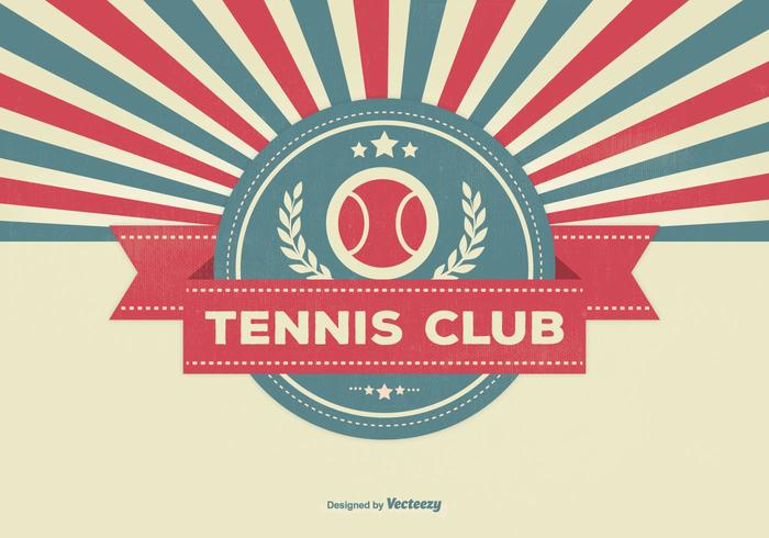 Retro Style Tennis Club Illustration Retro Style Tennis Club Illustration
