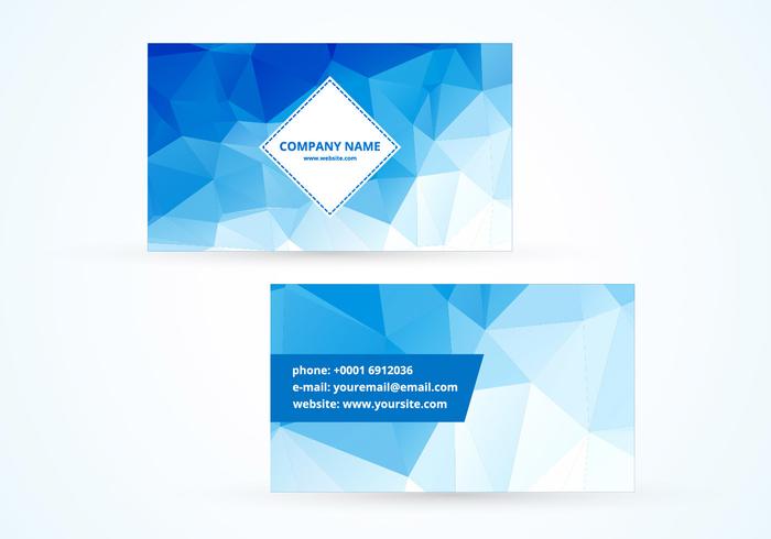 Blue polygonal vector business card