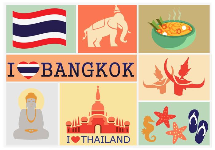 Me encanta Bangkok vector