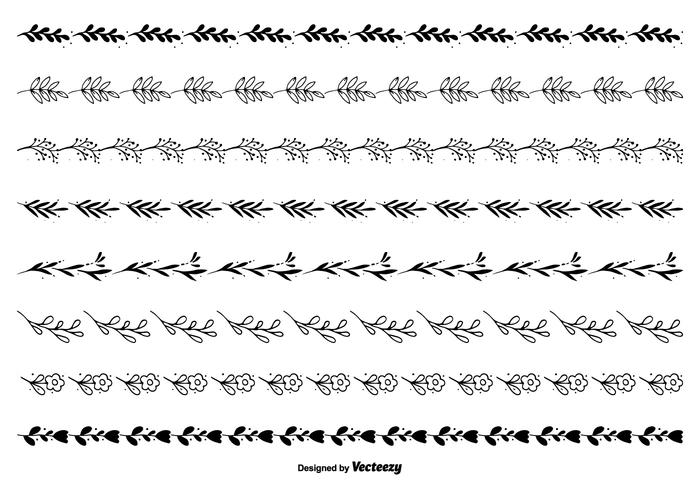 Hand Drawn Style Border Set vector