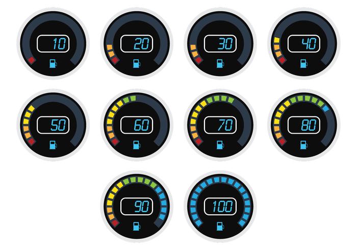 Timelapse Digital Fuel Gauge vector