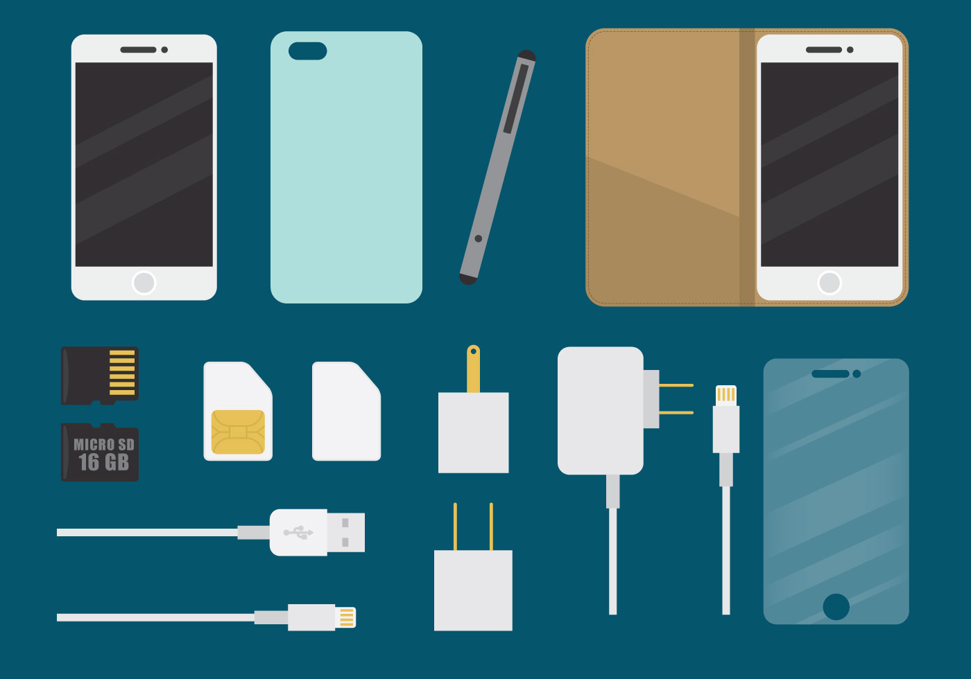 Mobile Accessories Vector Art, Icons, and Graphics for Free Download