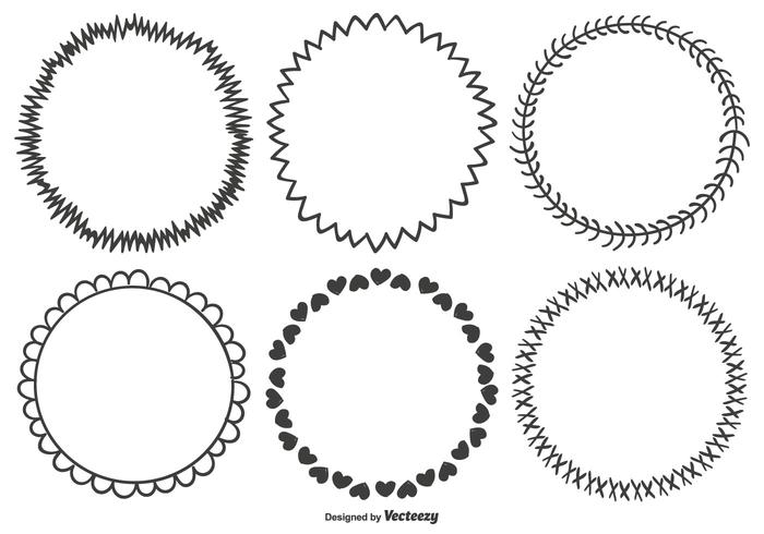 Cute Hand Drawn Frame Set vector