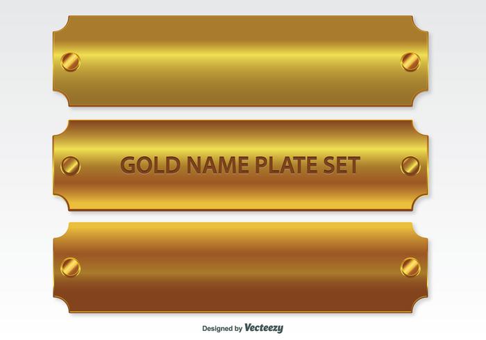 Golden Name Plates Set vector