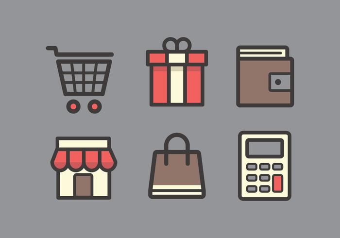 Conjunto de iconos de compras vectorial vector